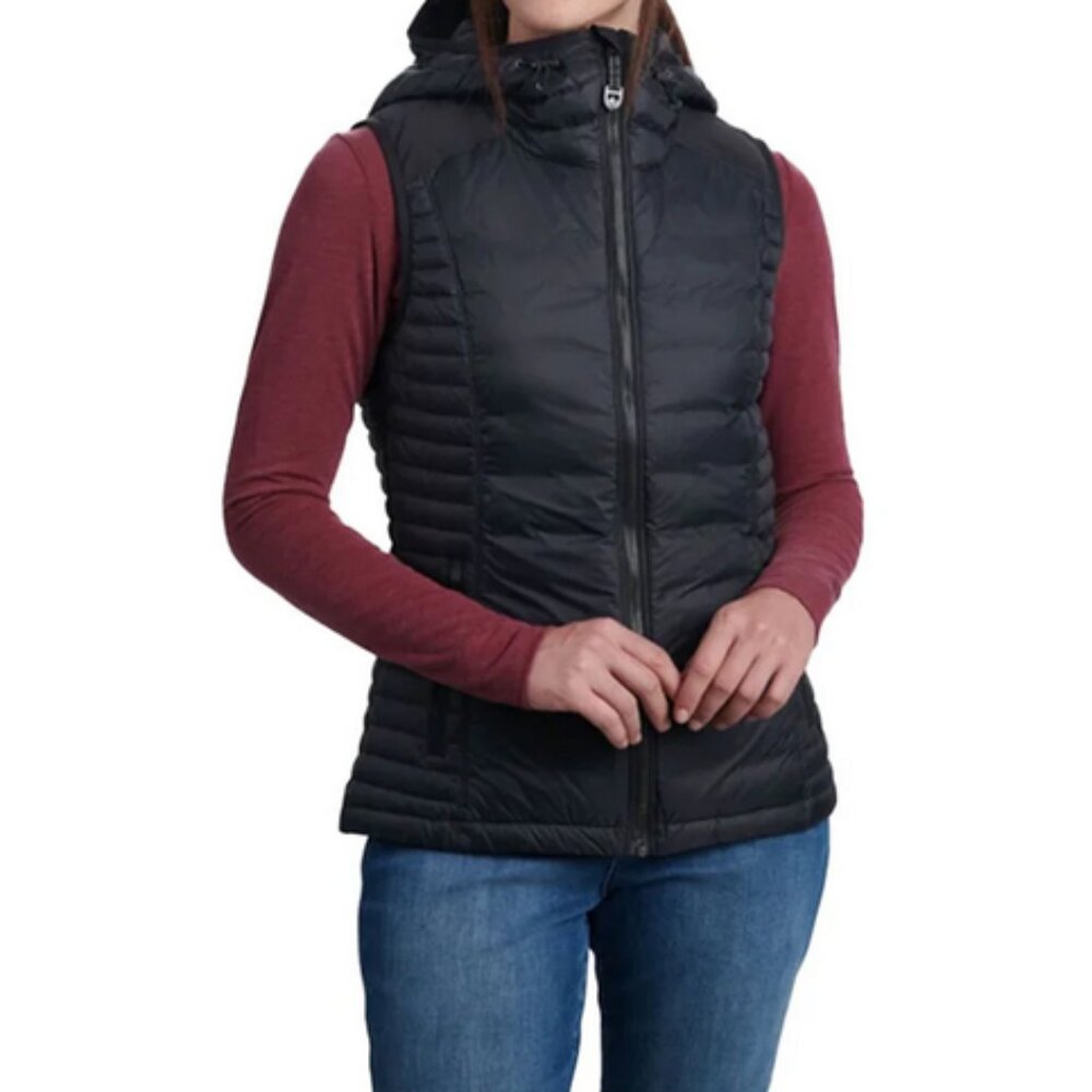 khul navy spyfire goose down hooded vest size L  NWOTS